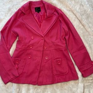 Women’s Pink Double Breasted Peacoat by MINE